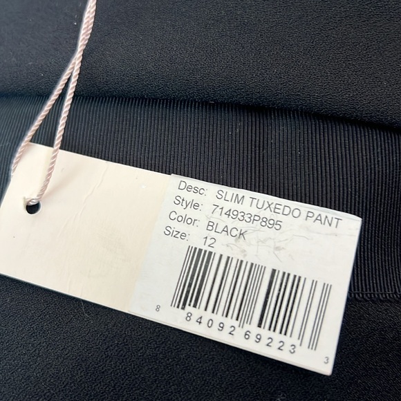 Rebecca Taylor Slim Tuxedo Pant Black Lined 12 NWT - Picture 13 of 16